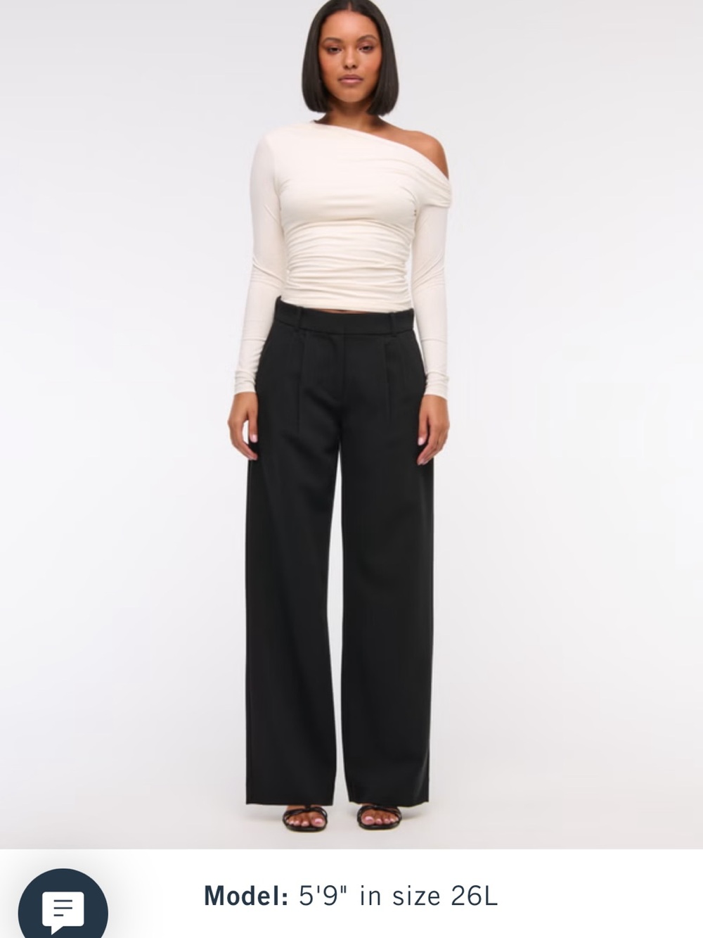 Abercrombie & Fitch Black Wide-Leg Trousers